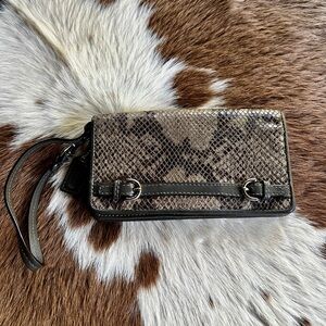 Coach gray Snake Print Wristlet